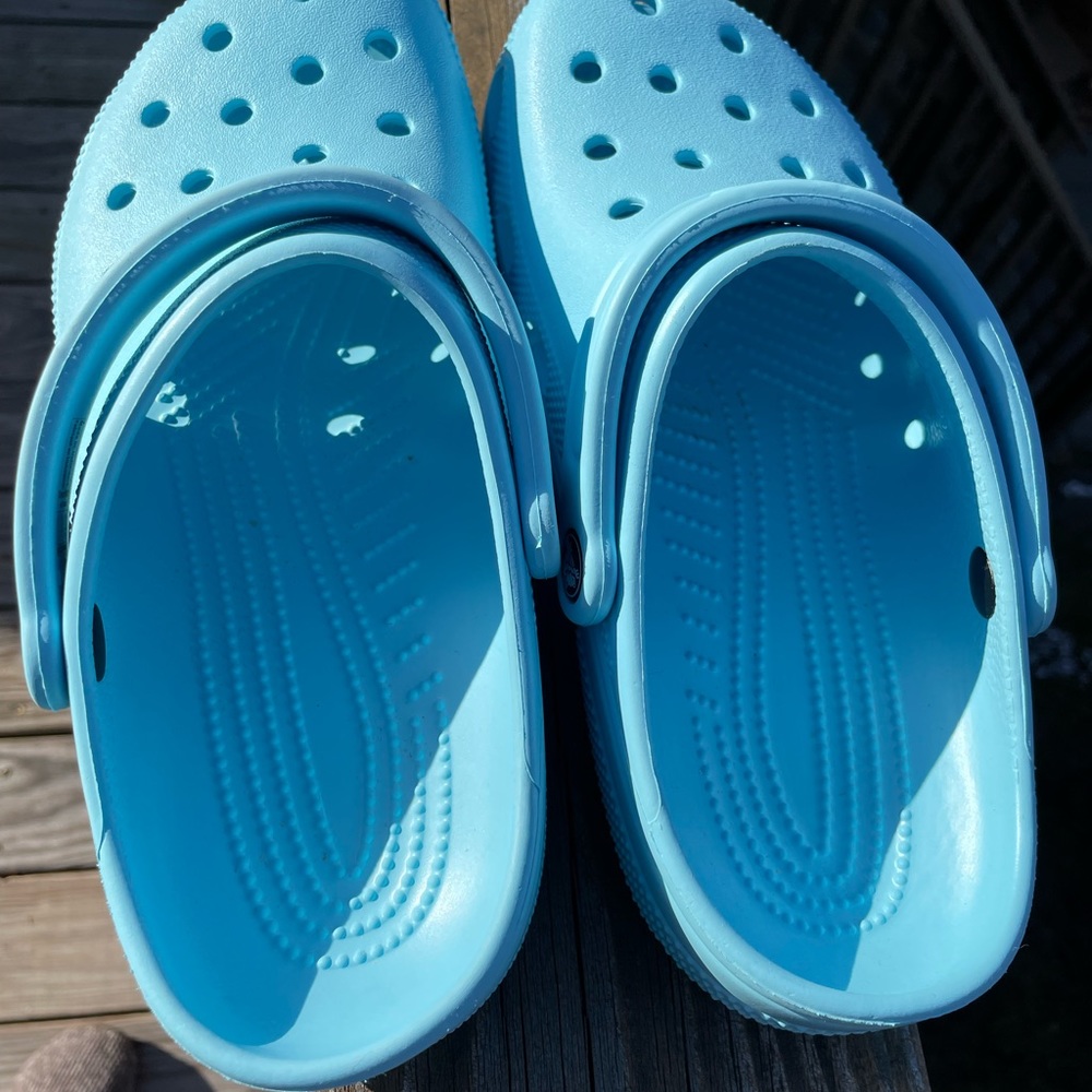 Turquoise Crocs. - Picture 3 of 3